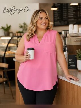 Torrid Harper Pink Sleeveless Blouse | Size 2 (2X 18/20) | Flowy Career Top